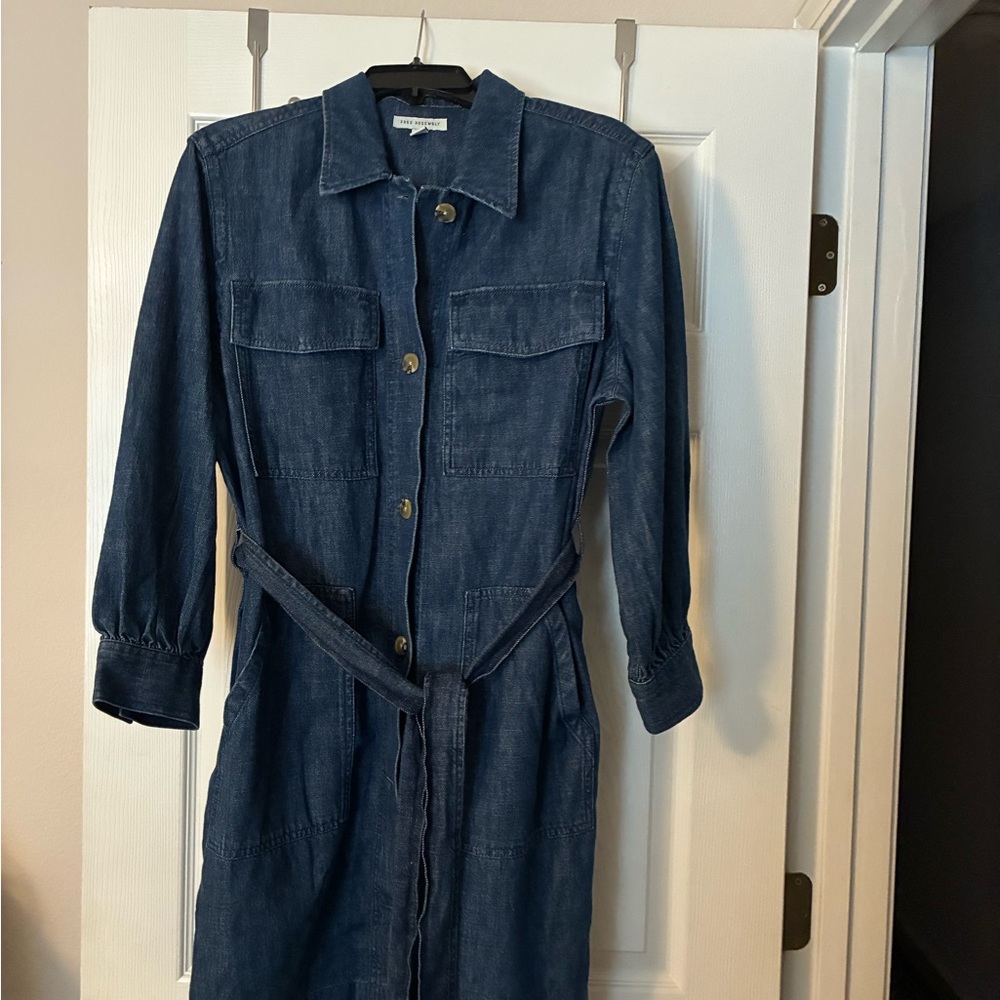 Blue Denim Button-Up Dress